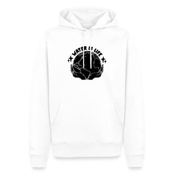 L’eau, c’est la vie, le climat Défenseur du réchauffement climatique - Sweat à capuche Premium bio Homme - blanc - Devant - Nico (187cm)