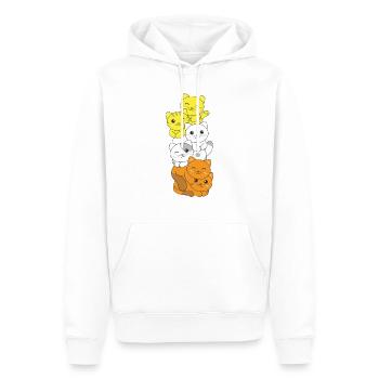 maverique flag pride LGBTQ mignon cat pile - Sweat à capuche Premium bio Homme - blanc - Devant - Nico (187cm)
