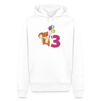 Squirrel third birthday Balloons Children - Men’s Premium Organic Hoodie - white - Front - Nico (187cm)