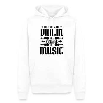 L’ancien violoniste d’instruments de musique - Sweat à capuche Premium bio Homme - blanc - Devant - Nico (187cm)