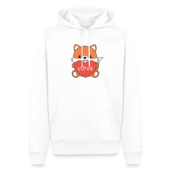 Fuchs zum Valentinstag süße Tiere mit Herzen - Männer Premium Bio Hoodie - Weiß - Vorne - Nico (187cm)