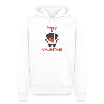 Rottweiler zum Valentinstag süße Tiere mit Herzen - Männer Premium Bio Hoodie - Weiß - Vorne - Nico (187cm)