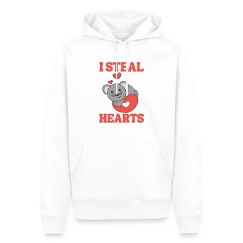 Maus zum Valentinstag ich stehle Herzen - Männer Premium Bio Hoodie - Weiß - Vorne - Nico (187cm)