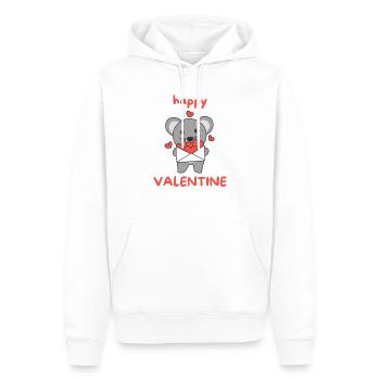 Souris pour la Saint-Valentin animaux mignons avec des cœurs - Sweat à capuche Premium bio Homme - blanc - Devant - Nico (187cm)