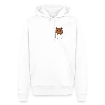 Katze in Tasche süße Katzen in Brusttasche - Männer Premium Bio Hoodie - Weiß - Vorne - Nico (187cm)