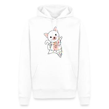 Katze Weihnachten Schnee Winter Tiere Katzen - Männer Premium Bio Hoodie - Weiß - Vorne - Nico (187cm)