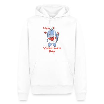 Dino zum Valentinstag süße Tiere mit Herzen - Männer Premium Bio Hoodie - Weiß - Vorne - Nico (187cm)