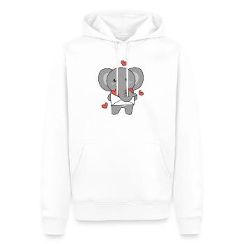 Elephant for Valentine's Day cute animals with hearts - Men’s Premium Organic Hoodie - white - Front - Nico (187cm)