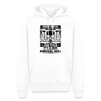 Travailleur de la tôlerie Il n’y a pas que les mécaniciens - Sweat à capuche Premium bio Homme - blanc - Devant - Nico (187cm)