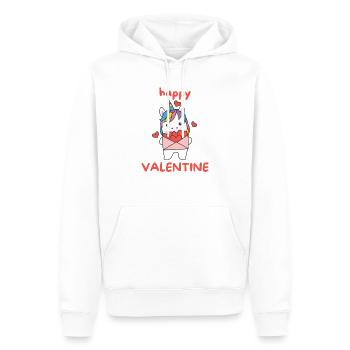Einhorn zum Valentinstag süße Tiere mit Herzen - Männer Premium Bio Hoodie - Weiß - Vorne - Nico (187cm)
