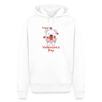 Eisbär zum Valentinstag süße Tiere mit Herzen - Männer Premium Bio Hoodie - Weiß - Vorne - Nico (187cm)
