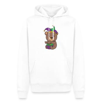 Fasching Bär mit Trommel Faschings Kostüm - Männer Premium Bio Hoodie - Weiß - Vorne - Nico (187cm)