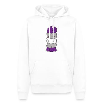 grisdrapeau sexuel fierté LGBTQ mignon hippopotame - Sweat à capuche Premium bio Homme - blanc - Devant - Nico (187cm)