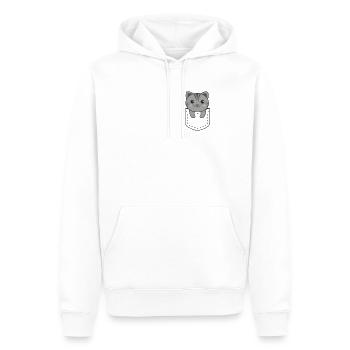 Katze in Tasche süße Katzen in Brusttasche - Männer Premium Bio Hoodie - Weiß - Vorne - Nico (187cm)