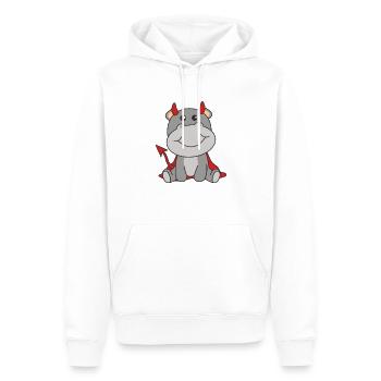 Hippo Halloween Cute Devil Witches Costume - Men’s Premium Organic Hoodie - white - Front - Nico (187cm)