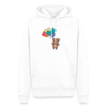 Regenbogen Herzen Pride LGBTQ Luftballons Bär - Männer Premium Bio Hoodie - Weiß - Vorne - Nico (187cm)
