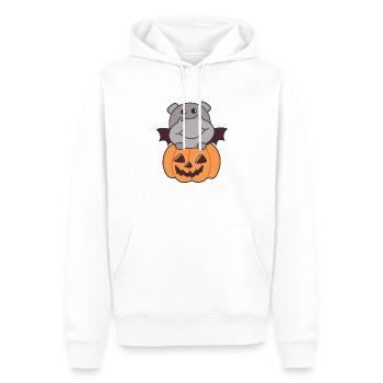 Hippo Halloween Kürbis Fledermaus Kostüm - Männer Premium Bio Hoodie - Weiß - Vorne - Nico (187cm)