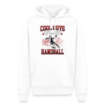 King joue Handball Handball Player Handball Player - Sweat à capuche Premium bio Homme - blanc - Devant - Nico (187cm)