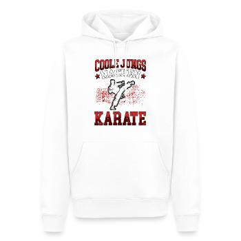 Coole Jungs Karate Karateka asiatischer Kampfsport - Männer Premium Bio Hoodie - Weiß - Vorne - Nico (187cm)