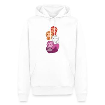 Lesbian Flag Pride LGBTQ Cute Sloth Bunch - Sweat à capuche Premium bio Homme - blanc - Devant - Nico (187cm)