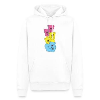 Pansexual Flag Pride LGBTQ Cute Bear Bunch - Sweat à capuche Premium bio Homme - blanc - Devant - Nico (187cm)