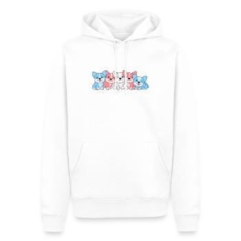 Drapeau transgenre Corgi Pride LGBTQ Mignons Chiens - Sweat à capuche Premium bio Homme - blanc - Devant - Nico (187cm)