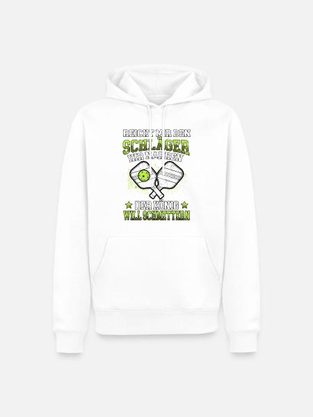 Pickelball König schmettern Pickleball - Männer Premium Bio Hoodie - Weiß