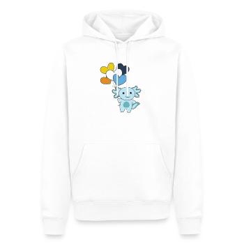 Aroace Flagge Ballon Herz Pride LGBTQ Axolotl - Männer Premium Bio Hoodie - Weiß - Vorne - Nico (187cm)