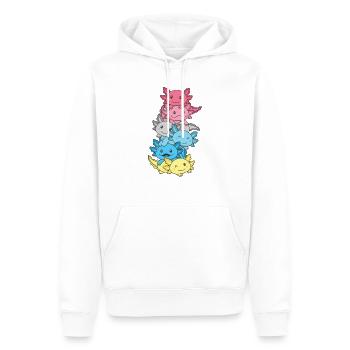 genderflux Flag Gay Pride LGBTQ Axolotl - Sweat à capuche Premium bio Homme - blanc - Devant - Nico (187cm)