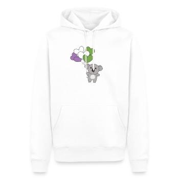 Genderqueer Flagge Ballon Herzen Pride LGBTQ Koala - Männer Premium Bio Hoodie - Weiß - Vorne - Nico (187cm)