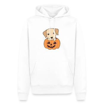 Labrador à la citrouille Chiens mignons Joyeux Halloween - Sweat à capuche Premium bio Homme - blanc - Devant - Nico (187cm)