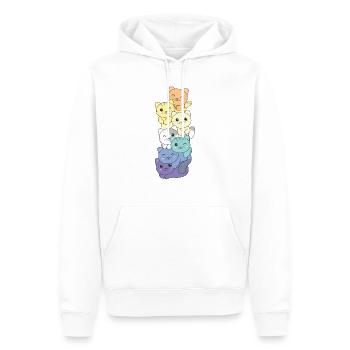 genderfaun Flag Pride LGBTQ mignon cat pile - Sweat à capuche Premium bio Homme - blanc - Devant - Nico (187cm)
