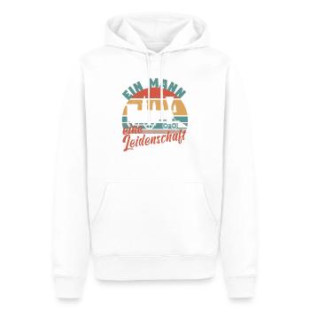 Dampflok Lokführer Eisenbahner Eisenbahn Vater - Männer Premium Bio Hoodie - Weiß - Vorne - Nico (187cm)