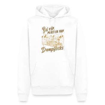 Dampflok Lokführer Eisenbahner Eisenbahn Lok Bahn - Männer Premium Bio Hoodie - Weiß - Vorne - Nico (187cm)