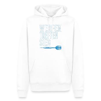 Dartspieer Dart Darten Dartpfeile werfen treffen - Männer Premium Bio Hoodie - Weiß - Vorne - Nico (187cm)