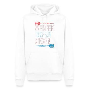 Dart Dartspieler Darten Dartpfeile Darts treffen - Männer Premium Bio Hoodie - Weiß - Vorne - Nico (187cm)