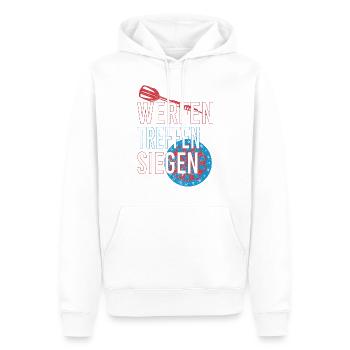 Dartfans Dartboard Treffsicher Dart Champion Darts - Männer Premium Bio Hoodie - Weiß - Vorne - Nico (187cm)