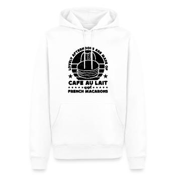 Lovely Afternoons Are Retro Artfully Macaron Lover - Men’s Premium Organic Hoodie - white - Front - Nico (187cm)