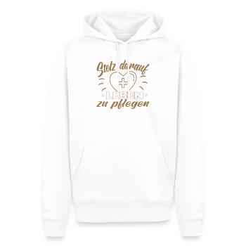 Altenpfleger Altenpflege Pfleger Vater Pflege - Männer Premium Bio Hoodie - Weiß - Vorne - Nico (187cm)