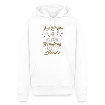 Altenpfleger Altenpflege Pfleger Vater Pflege - Männer Premium Bio Hoodie - Weiß - Vorne - Nico (187cm)