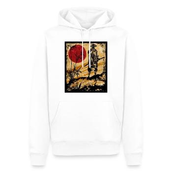 Samouraï Art Japonais Vintage Fighter Rétro - Sweat à capuche Premium bio Homme - blanc - Devant - Nico (187cm)