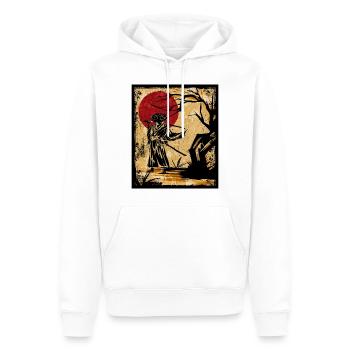 Samouraï Art Japonais Vintage Fighter Rétro - Sweat à capuche Premium bio Homme - blanc - Devant - Nico (187cm)