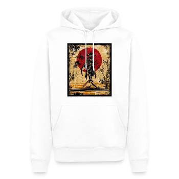 Samouraï Art Japonais Vintage Fighter Rétro - Sweat à capuche Premium bio Homme - blanc - Devant - Nico (187cm)