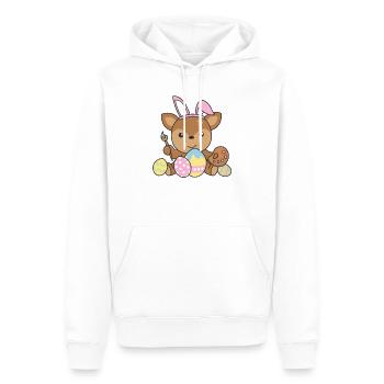 joyeuses Pâques doux cerf de Pâques avec œufs de Pâques - Sweat à capuche Premium bio Homme - blanc - Devant - Nico (187cm)
