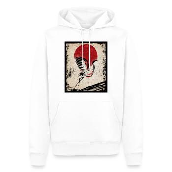 Kranich Art Japanische Kunst Vintage Retro - Männer Premium Bio Hoodie - Weiß - Vorne - Nico (187cm)