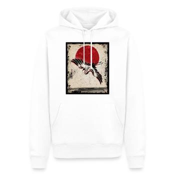 Kranich Art Japanische Kunst Vintage Retro - Männer Premium Bio Hoodie - Weiß - Vorne - Nico (187cm)