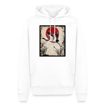 Grue Art Art Japonais Vintage Rétro - Sweat à capuche Premium bio Homme - blanc - Devant - Nico (187cm)