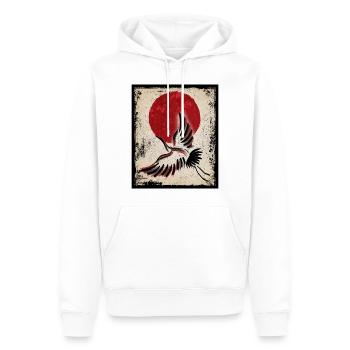 Grue Art Art Japonais Vintage Rétro - Sweat à capuche Premium bio Homme - blanc - Devant - Nico (187cm)