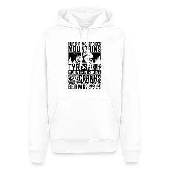Moyeux Jantes Spokers Loves Bike Racing Mountain Biker - Sweat à capuche Premium bio Homme - blanc - Devant - Nico (187cm)