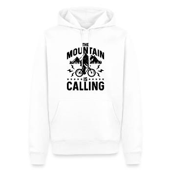 The Mountain Is Calling Bicycle Mountain Biker - Men’s Premium Organic Hoodie - white - Front - Nico (187cm)